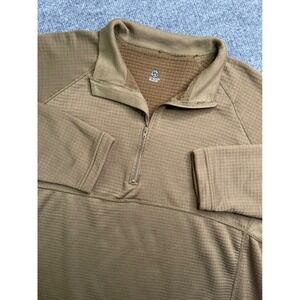 Halys PCU Level 2 Pullover Mens XL Coyote Brown Grid Fleece Quarter Zip Tactical